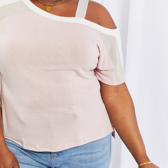 Andree by Unit Full Size Something Simple Cold Shoulder Tee - Picture 10 of 11